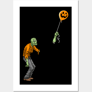 Sad Zombie on Dark - Halloween Edition Posters and Art